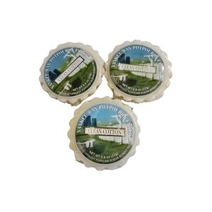 Yankee Candle Tarts CLEAN COTTON Wax Melts‎ Lot of 3 White New Vintage NOS